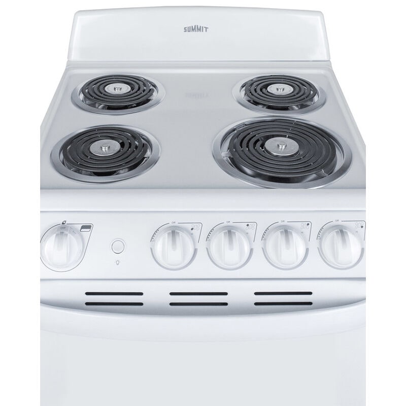 Summit 20 in. 2.3 cu. ft. Electric Range with Coil Burners - White, , hires
