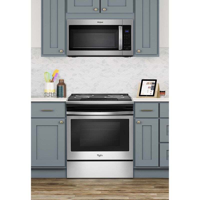 Whirlpool 30 in. 1.9 cu. ft. 1000W Over-the-Range Microwave with 300 CFM & Sensor Cooking - Stainless Steel, Stainless Steel, hires