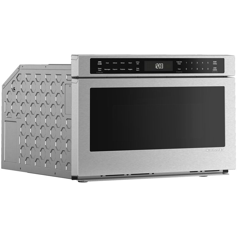 KitchenAid 24 in. 1.3 cu. ft. 950W Drawer Microwave with Sensor Cooking - Stainless Steel with PrintShield Finish, , hires