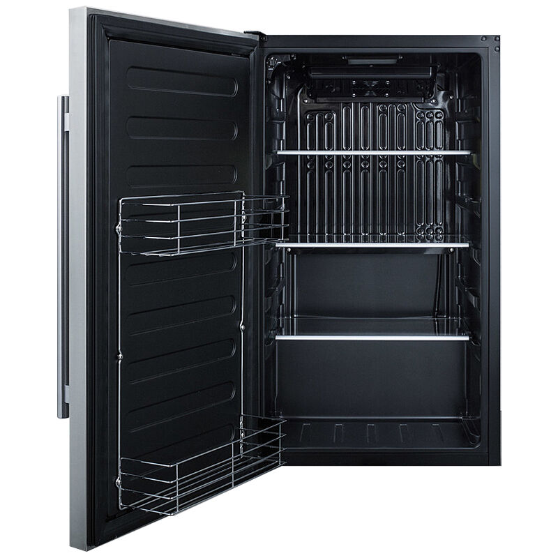 Summit 19 in. 3.1 cu. ft. ADA Compliant Left-Hinged Outdoor Undercounter Refrigerator - Stainless Steel with Black Cabinet, , hires