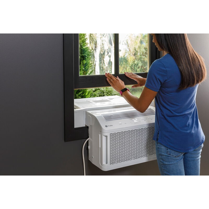 GE Profile Clearview 6,100 BTU Smart Saddle Window Air Conditioner with 3 Fan Speeds, Sleep Mode & Remote Control - White, , hires