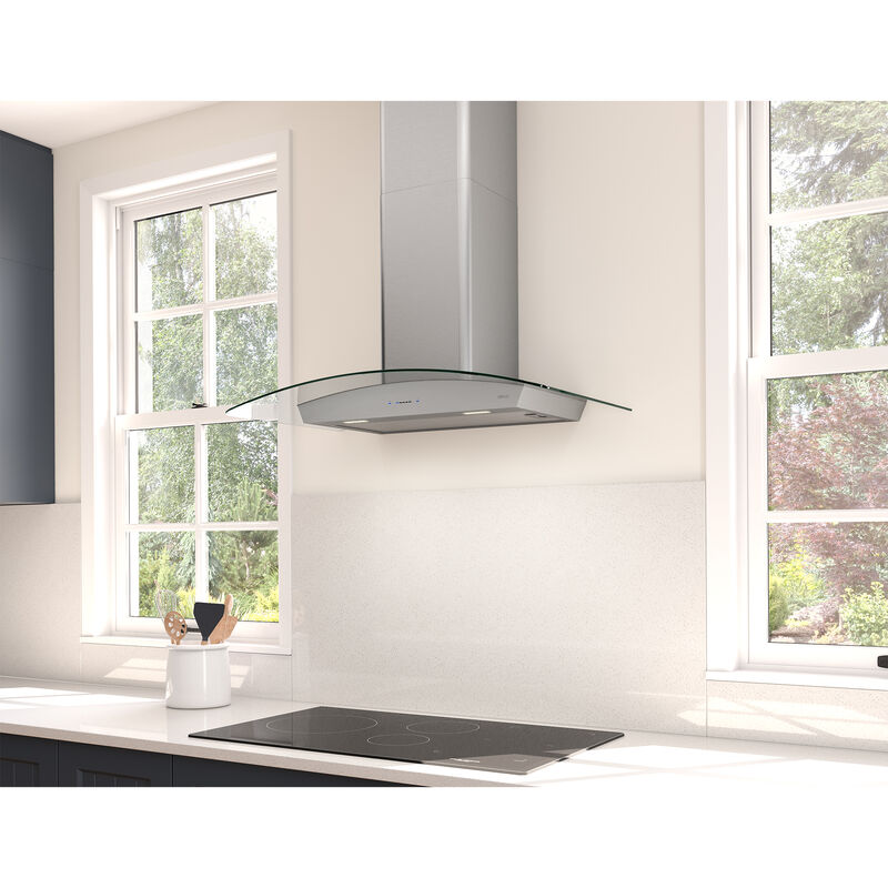 Zephyr 36 in. Convertible Chimney Style Range Hood with 600 CFM, 5 Fan Speeds & 2 LED Lights - Stainless Steel, , hires
