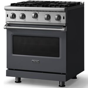 Viking 5 Series 30 in. 4 cu. ft. Standard Convection Gas Range with Open Burners - Cast Black, , hires