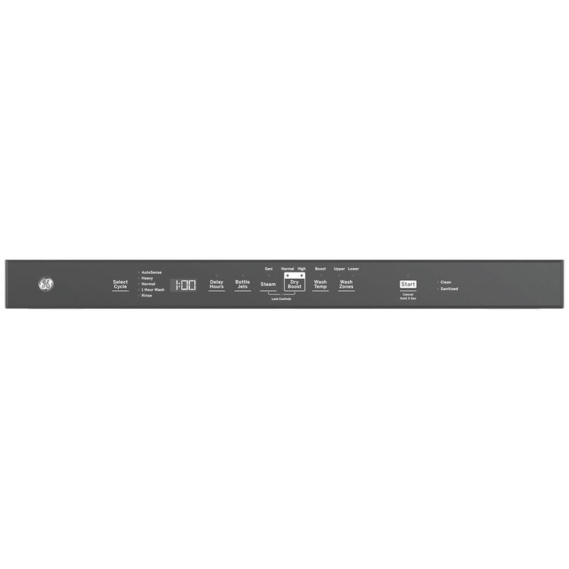 GE 24 in. Top Control Flush-Mount Dishwasher with 45 dBa Sound Level, 3rd-Rack & Dry Boost - Black, Black, hires