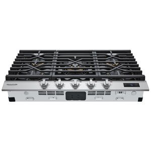 Signature Kitchen Suite 36 in. 5-Burner Smart Natural Gas Cooktop with Simmer Burner & Power Burner - Stainless Steel, , hires