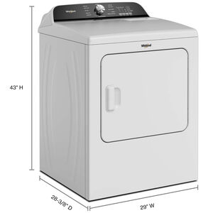 Whirlpool 29 in. 7.0 cu. ft. Gas Dryer with Wrinkle Shield Option, Steam Cycle & Sensor Dry - White, White, hires