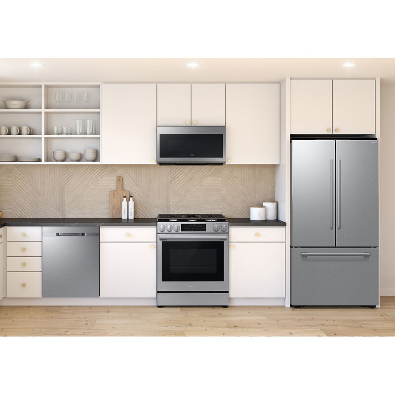 Samsung 24 in. Top Control Flush-Mount Dishwasher with 48 dBA Sound Level, 3rd- Rack, AutoRelease Door Drying & Pocket Handle - Fingerprint Resistant Stainless Steel, , hires