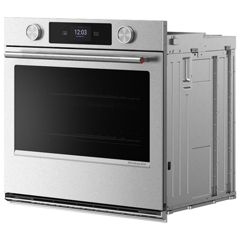 KitchenAid 30 in. 5.0 cu. ft. Smart Steam Electric Single Wall Oven with True European Convection - Stainless Steel with PrintShield Finish, , hires