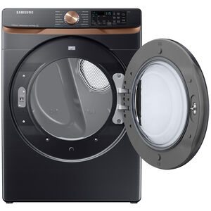 Samsung 27 in. 7.5 cu. ft. Smart Stackable Gas Dryer with Sanitize+, Steam Cycle & Sensor Dry - Brushed Black, Brushed Black, hires