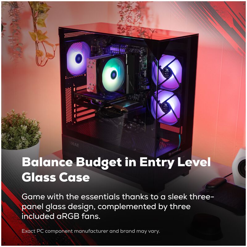 iBUYPOWER Element SE Gaming Desktop with AMD Ryzen 5 5500, 3.6 GHz, 6-Core CPU, NVIDIA GeForce RTX 3050, 6GB VRAM GPU, 16 GB RAM, 1 TB SSD & Windows 11 Home - Black, , hires