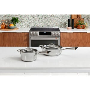 Cafe 30 in. 6.7 cu. ft. Smart Air Fry True European Convection Double Oven Slide-In Electric Range with 5 Induction Burners - Stainless Steel, Stainless Steel, hires