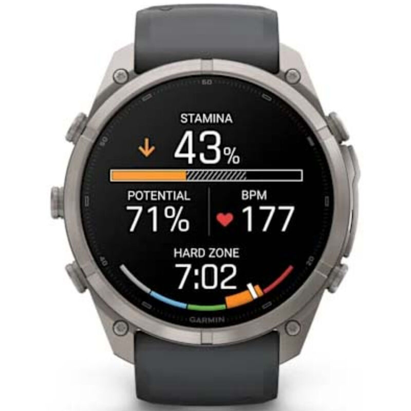 Garmin fenix 9 Pro 51 mm, AMOLED Smart Watch - Titanium with Graphite/Black Silicone Band, , hires
