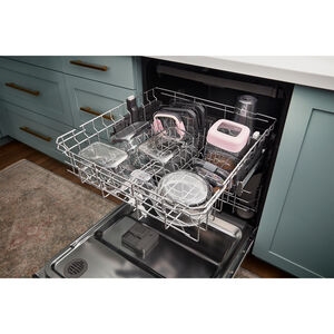 Whirlpool 24 in. Built-In Dishwasher with Top Control, 55 dBA Sound Level, 12 Place Settings, 4 Wash Cycles & Sanitize Cycle - Black, Black, hires