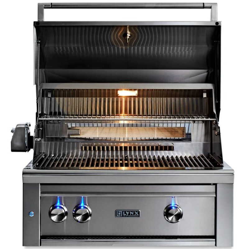 Lynx Professional 30 in. 3-Burner Built-In Liquid Propane Gas Grill with Rotisserie & Smoker Box - Stainless Steel, , hires