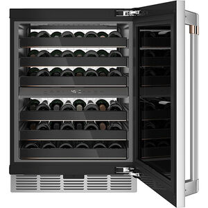Cafe 24 in. Undercounter Smart Wine Cooler with Metal Racks, Dual Temperature Zones & 46 Bottle Capacity - Stainless Steel, Stainless Steel, hires