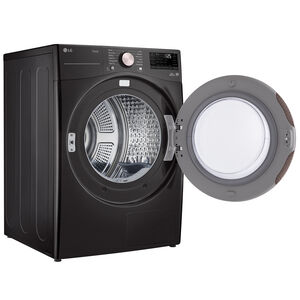 LG 27 in. 7.8 cu. ft. Smart Stackable Ventless Electric Dryer with Dual Inverter Heat Pump & AI Sensor Dry - Black Steel, , hires