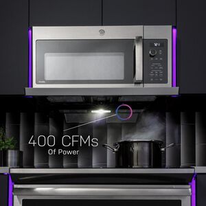 GE Profile 30 in. 2.2 cu. ft. 1000W Over-the-Range Microwave with 400 CFM & Sensor Cooking - Stainless Steel, , hires