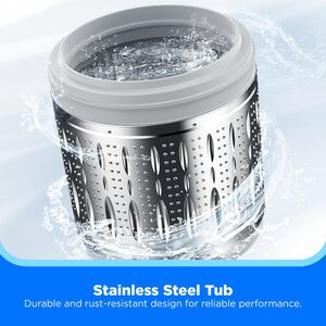 Midea 27 in. 4.4 cu. ft. Smart Top Load Washer with Power Wave 360 Agitator - Metallic Gray, Metallic Gray, hires