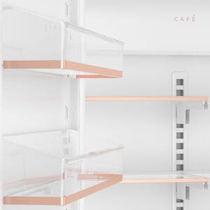 Cafe 36 in. Left-Hinged Built-In 20.2 cu. ft. Smart Counter Depth Bottom Freezer Refrigerator - Stainless Steel, , hires