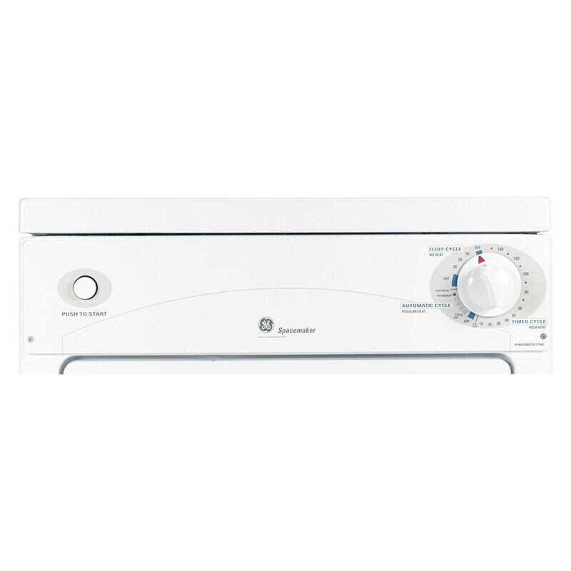 GE Spacemaker Series 24 in. 3.6 cu. ft. Electric Dryer with 3 Dry Programs - White, , hires