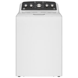 GE 27 in. 4.5 cu. ft. Top Load Washer with Stainless Steel Basket, Cold Plus, Wash Boost , True Dual-Action Agitator & Sanitize with Oxi - White, , hires