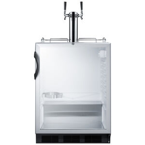 Summit Commercial 23 in. 5.5 cu. ft. Beer Dispenser with 2 Taps - Stainless Steel, , hires