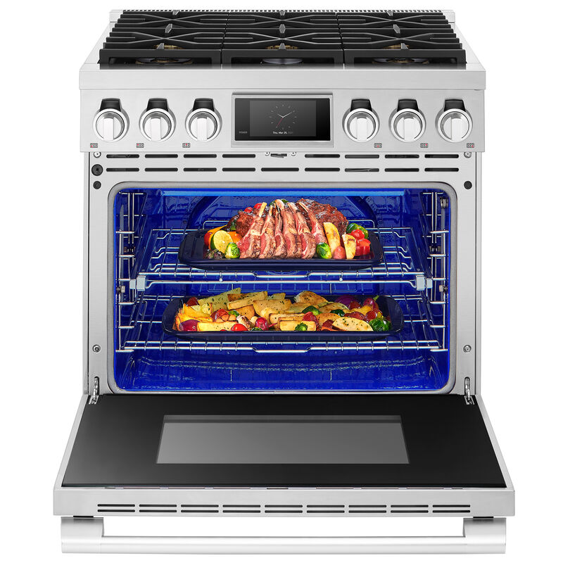 SKS 36 in. 6.3 cu. ft. Smart Standard Convection Gas Range with 6 Sealed Burners - Stainless Steel, , hires