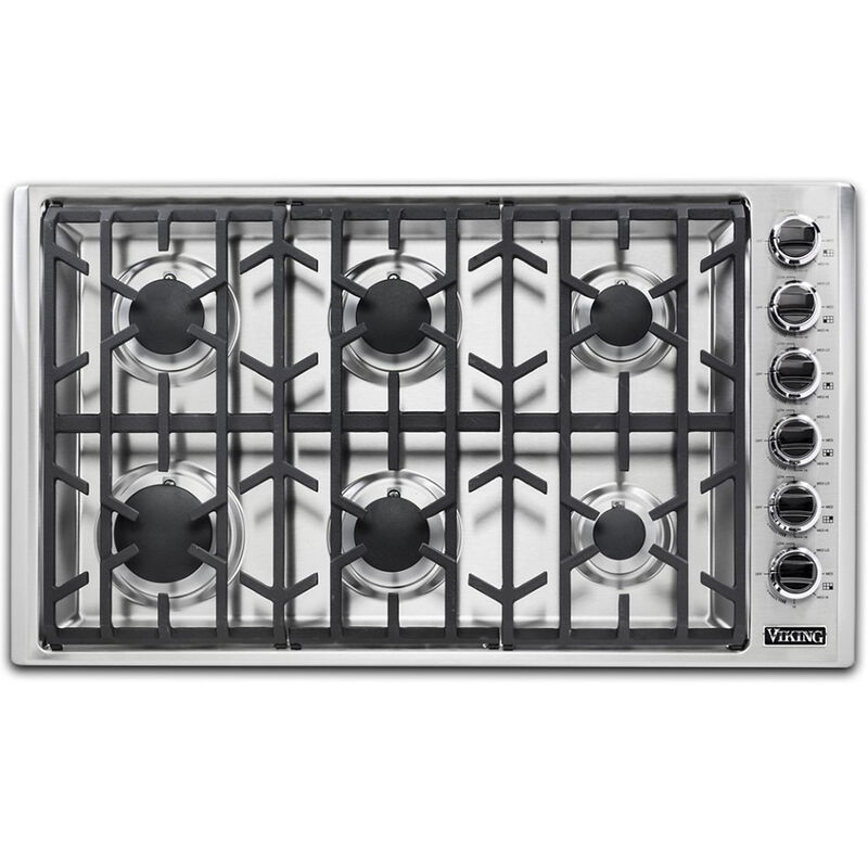 Viking 5 Series 36" Gas Cooktop with 6 Sealed Burners & Easy Cleaning