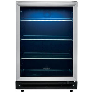 Frigidaire 24 in. 5.3 cu. ft. Built-In/Freestanding Beverage Center with Adjustable Shelves & Digital Control - Stainless Steel, , hires