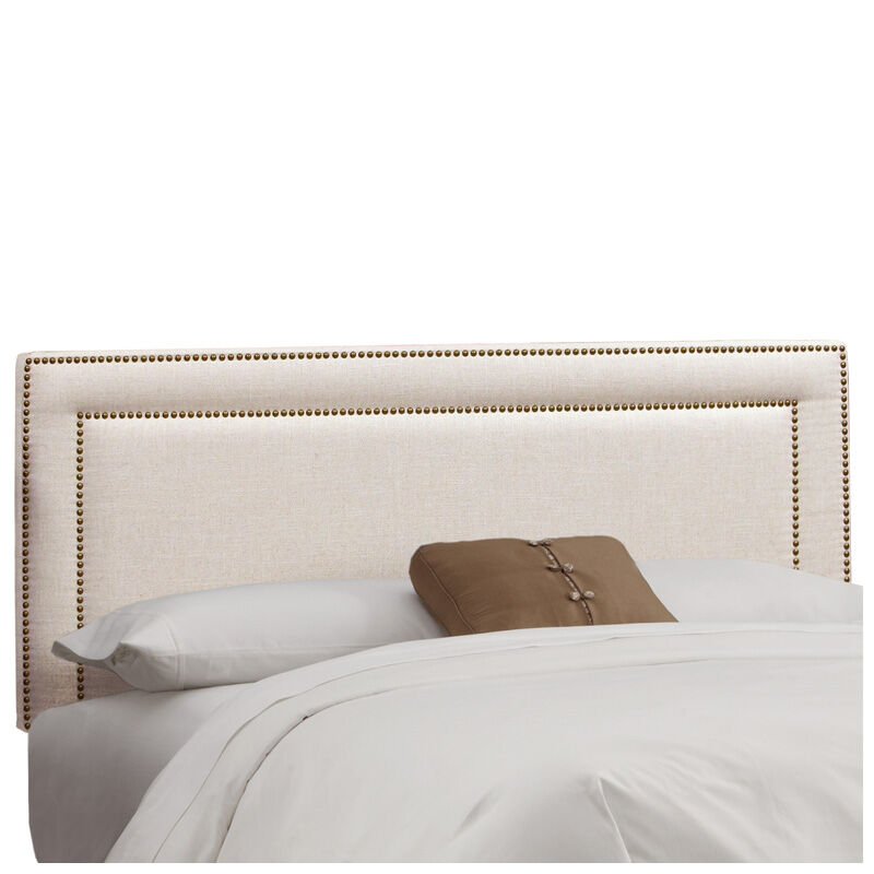 Skyline Furniture Nail On Border, Linen Headboard Queen Bed