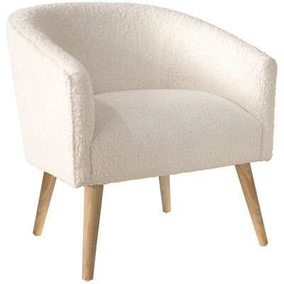 Skyline Furniture Club Chair in Faux Fur Fabric - Natural | 471NATSHPSNT