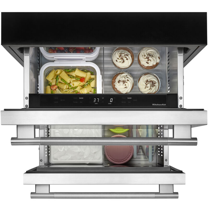 KitchenAid 24 in. 4.3 cu. ft. Double Refrigerator & Freezer Drawers - Stainless Steel, , hires