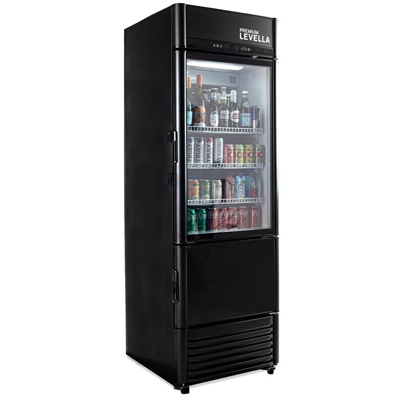 Premium Levella 26 in. 12.5 cu. ft. Beverage Center with Adjustable Shelves, Automatic Ice Maker & Digital Control - Black, , hires