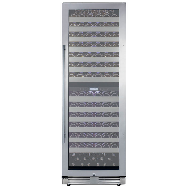 Summit 24 in. Full-Size Built-In or Freestanding Wine Cooler with 163 Bottle Capacity, Dual Temperature Zones & Digital Control - Stainless Steel, , hires