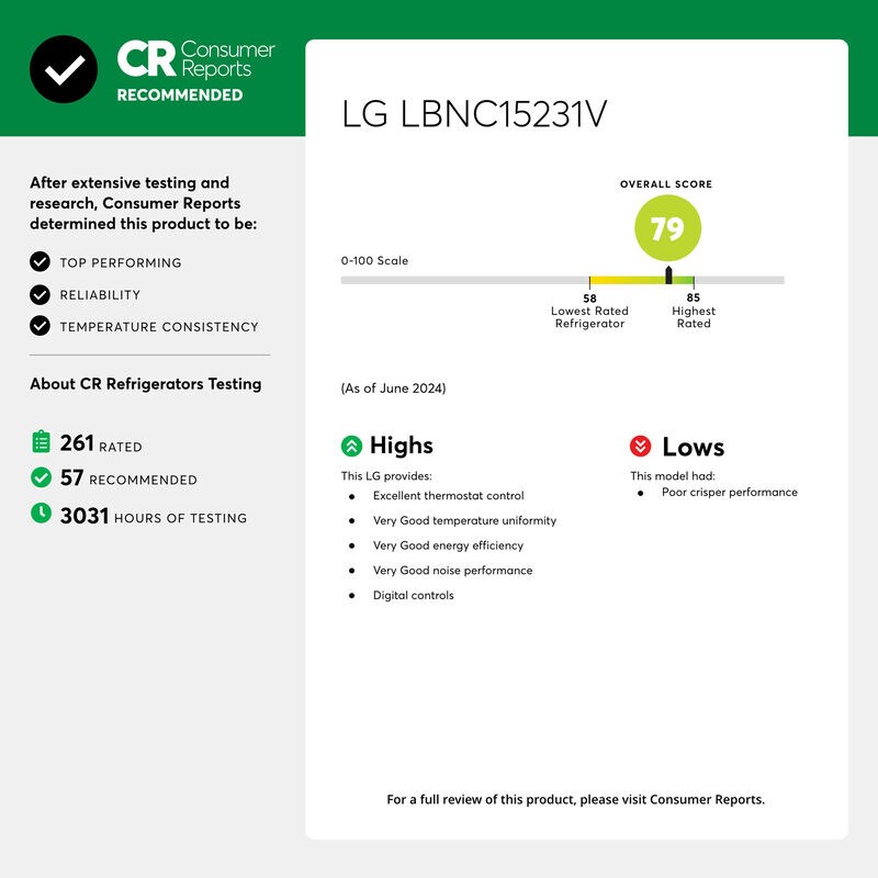 LG 28 in. 14.7 cu. ft. Counter Depth Bottom Freezer Refrigerator