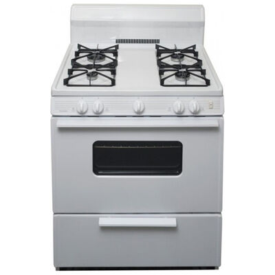 Premier 30 in. 3.9 cu. ft. Oven Freestanding Gas Range with 4 Sealed Burners - White | SMK220OP