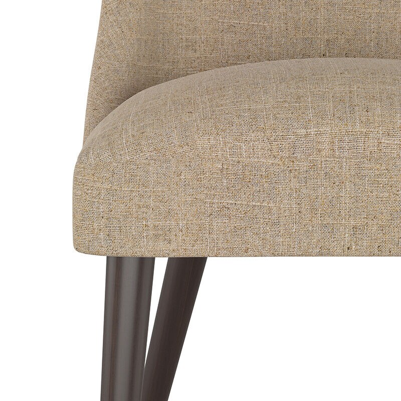 Skyline Furniture Modern Mid Century Dining Chair in Linen Fabric - Sandstone, , hires