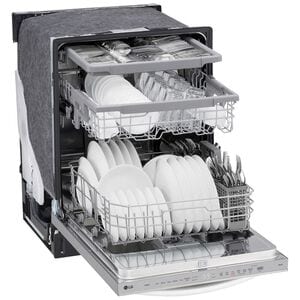 LG 24 in. Top Control Smart Dishwasher with 46 dBa Sound Level & 3rd-Rack - PrintProof Stainless Steel, PrintProof Stainless Steel, hires