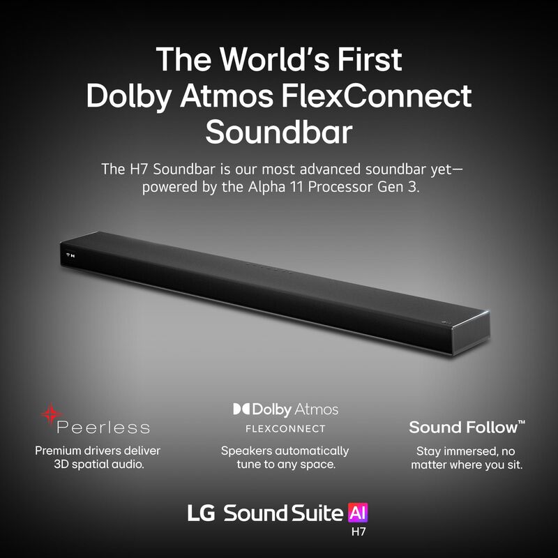 LG Sound Suite 5.1.3 Channel Dolby Atmos Smart Sound Bar with Bluetooth - Black, , hires