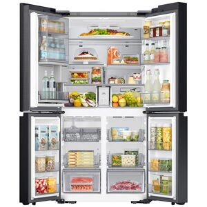 Samsung Bespoke 36 in. 28.6 cu. ft. Smart 4-Door Flex French Door Refrigerator with Temperature Controlled Beverage Center & Internal Water Dispenser - White Glass, White Glass, hires