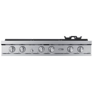 Dacor Transitional Series 48 in. 6-Burner Smart Natural Gas Rangetop with SimmerSear Brass Burner & Power Burner - Silver Stainless, , hires