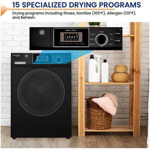 Equator 24 in. 1.62 cu. ft. Electric Front Load Laundry Center with Sensor Dry, Pet & Sanitize Cycle - Black, , hires