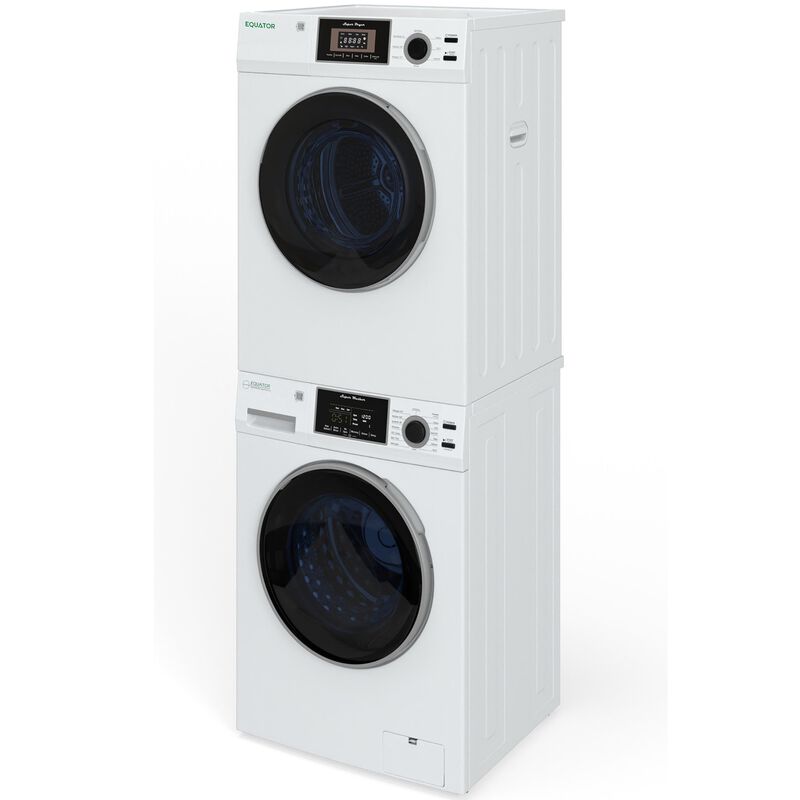 Equator 24 in. 1.62 cu. ft. Electric Front Load Laundry Center with Sensor Dry, Pet & Sanitize Cycle - White, , hires