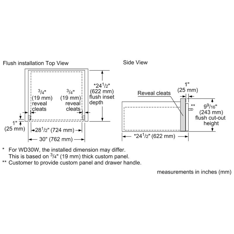 Thermador 30 in. 2.2 cu. ft. Warming Drawer - Custom Panel Ready, , hires