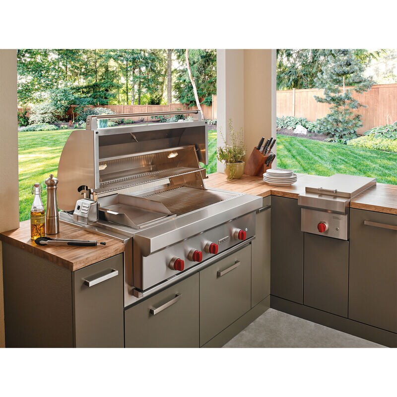 Wolf 13 in. Natural Gas Single Side Burner - Stainless Steel, , hires