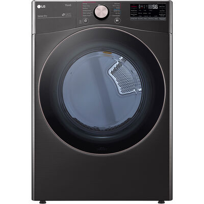 LG 27 in. 7.4 cu. ft. Electric Dryer with 12 Dryer Programs, 12 Dry Options, Sanitize Cycle, Wrinkle Care & Sensor Dry - Black Steel | DLEX4000B