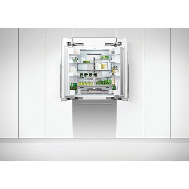 Fisher & Paykel Series 7 Integrated 36 in. 17.0 cu. ft. Built-In Counter Depth 80 Heigh French Door Refrigerator with Water Dispenser - Required Stainless Door Panels and Handles Sold Separately Does Not Accept Custom Cabinetry Panel, , hires