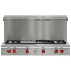 Wolf 48 in. Natural Gas Cooktop with 4 Sealed Burners, Grill & Griddle - Stainless Steel, , hires