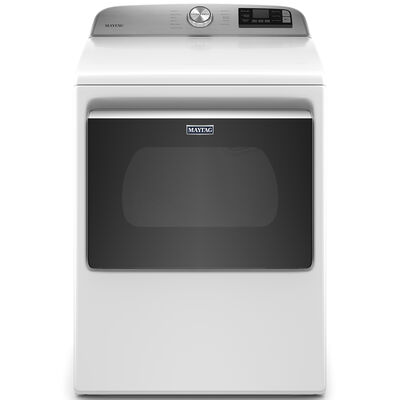 Maytag 27 in. 7.4 cu. ft. Smart Electric Dryer with Extra Power Button & Sensor Dry - White | MED6230RHW