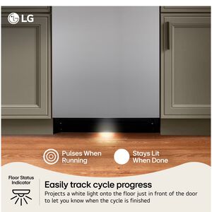 LG 24 in. Top Control Flush-Mount Smart Dishwasher with 44 dBA Sound Level, 3rd-Rack, AutoVent Dry, Dynamic Heat Dry & Pocket Handle - PrintProof Stainless Steel, , hires